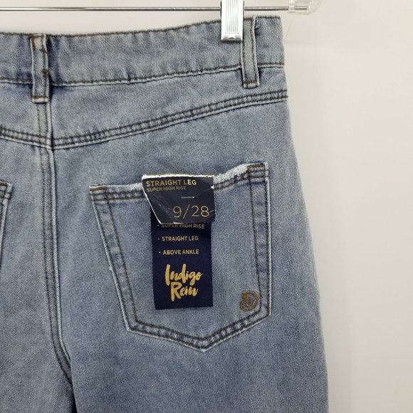 NWT Indigo Rein Super High Rise Straight Leg Denim Jeans Size 9/28 - Picture 7 of 11